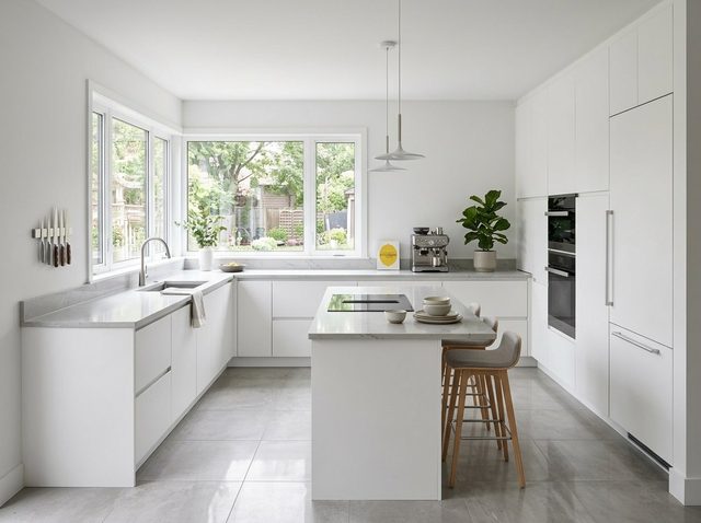 White Modern Kitchen — adu construction project