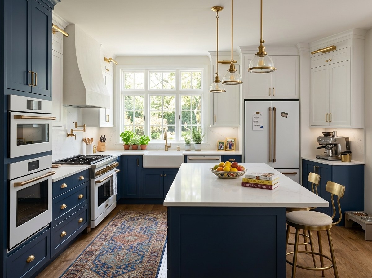 Two-Tone Kitchen — Painted MDF + oak