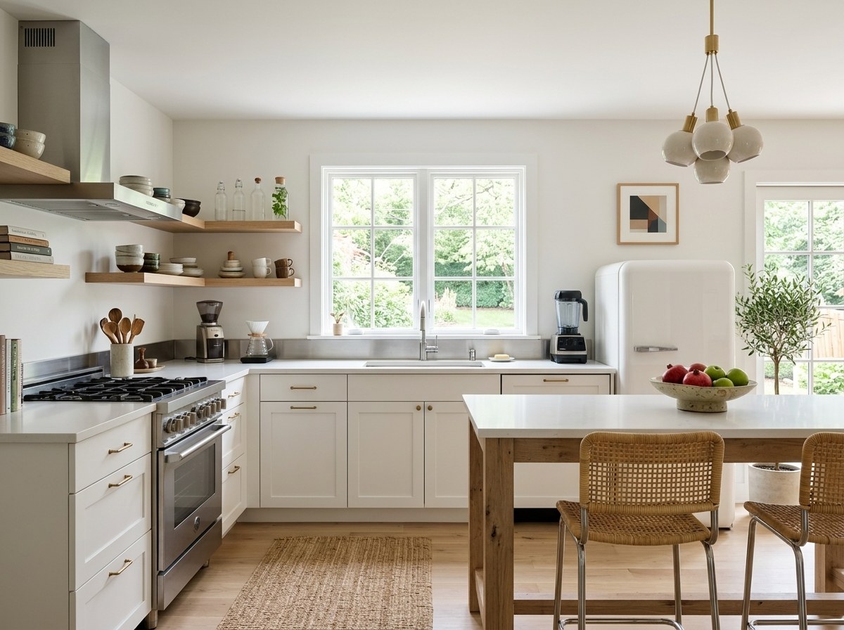 Scandi White Kitchen — White oak + lacquer