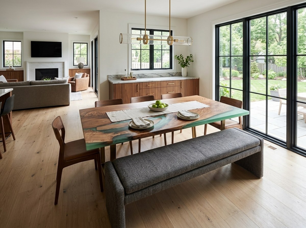 Live-Edge Table — Solid walnut slab in Walnut